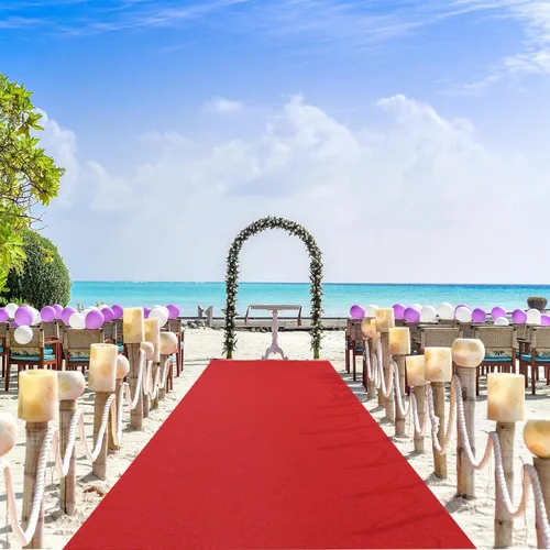 Miniatura 6 de HOMBYS Alfombra roja de 350 GSM para fiestas y eventos, alfombra antideslizante de 2.6 x 10 pies para decoración de propuestas y bodas, Hollywood