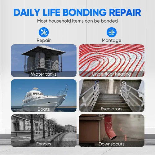 Miniatura 5 de Masilla epoxi - Adhesivo de reparación rápida de 2 partes para piscinas, calentadores, metal, plástico y cerámica, resistente al agua, negro