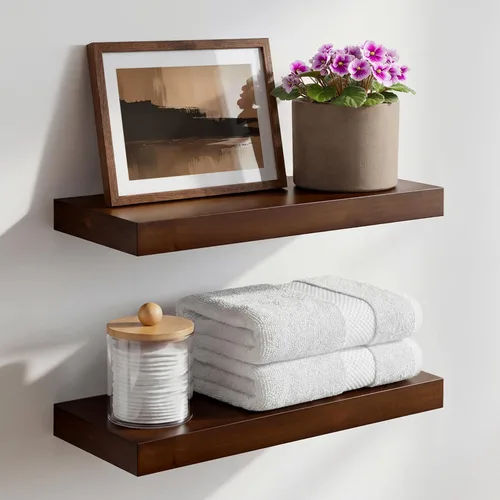Miniatura 72 de Homeforia Estante flotante blanco de 48 pulgadas, estantes flotantes de madera maciza de alta gama de 48 pulgadas de largo para montaje en pared