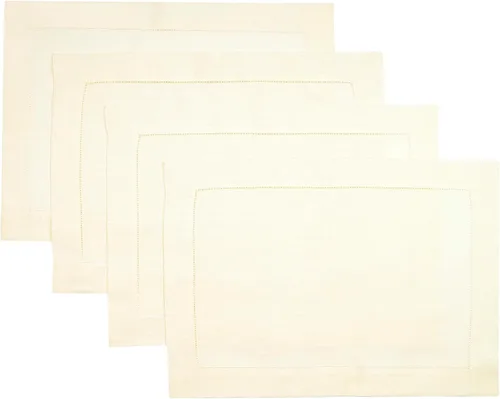Miniatura 27 de D'Moksha Homes - Manteles individuales de lino - 14 x 19 pulgadas - Color natural - Juego de 4 manteles individuales con vainica, lavables a