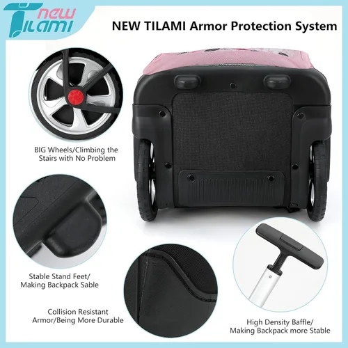 Miniatura 4 de NEW TILAMI Mochila con ruedas de 19 pulgadas con bolsa de almuerzo para niñas y niños, mochila para laptop con ruedas, bolsa de mano duradera