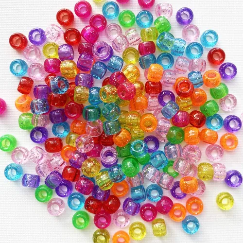 Miniatura 4 de Cuentas de pony mixtas de color perla brillante para hacer pulseras de amistad, tamaño 0.236 x 0.354 in, 1000 unidades Rosa mezclado