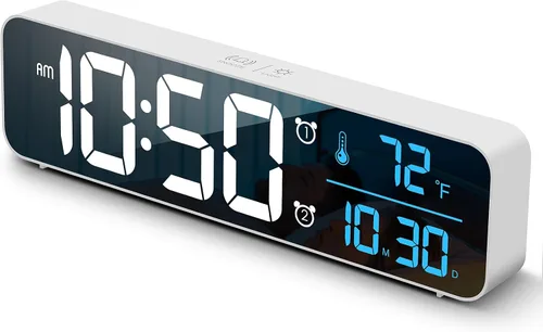 Miniatura 9 de Reloj digital de pantalla grande, reloj despertador para sala de estar, oficina, decoración de dormitorio, LED eléctrico con cable, pantalla