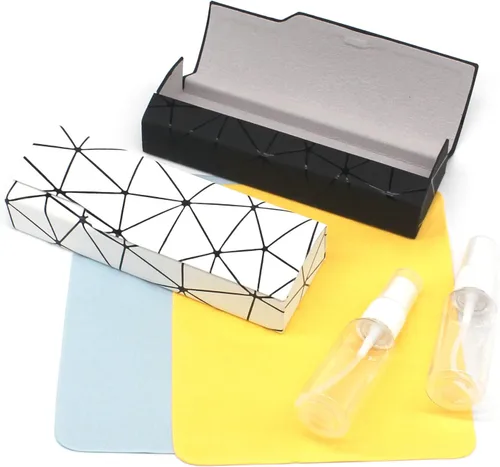 Miniatura 2 de Funda de gafas deslumbrante celosía, funda protectora portátil para gafas, cubierta rígida para gafas de moda, unisex..