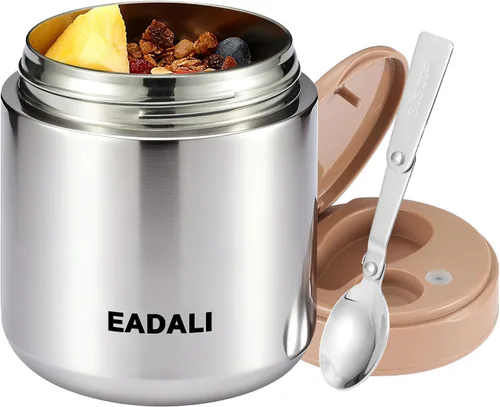 Miniatura 11 de Eadali Tarro de comida para niños de 15.2 onzas para comida caliente, contenedor de almuerzo aislado al vacío con interior de acero inoxidable 316