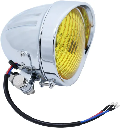 Miniatura 13 de FATECIM Faro delantero de motocicleta de 4.5" con visera de aluminio, lámpara de cabeza cromada tipo bala para Harley Sportster XL, Dyna, Softail