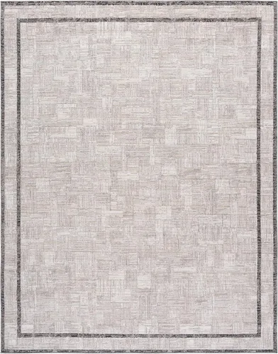Miniatura 6 de SAFAVIEH Jade Collection - Alfombra de área de 4 x 6 pies, color marfil y beige negro, diseño de borde, ideal para zonas de alto tráfico en sala