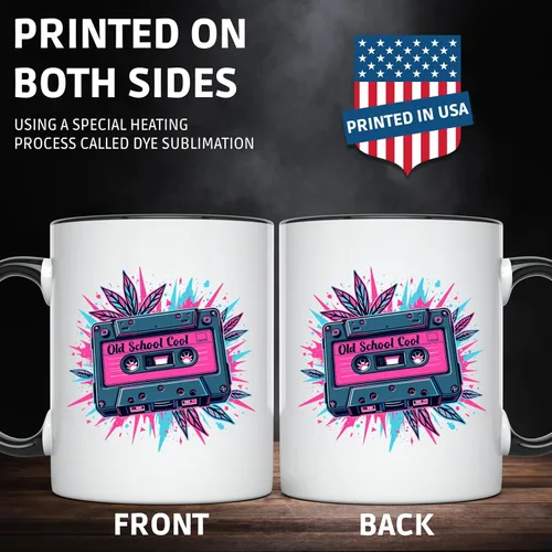 Miniatura 2 de Taza de café divertida, diseño de cassette para amantes de la música retro, nostalgia musical de los años 80, taza única para músicos, taza