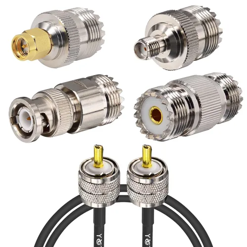Miniatura 31 de Cable de puente PL259 de 1 pie - Cable coaxial RG58 de 15 pulgadas corto 50 ohmios coaxial para medidor SWR radio de radioaficionado radio CB