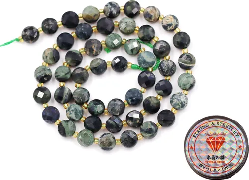 Miniatura 72 de Cuentas de piedras preciosas para la fabricación de joyas, cuentas de monedas facetadas de piedra natural piedra de sangre africana de 0.236 in