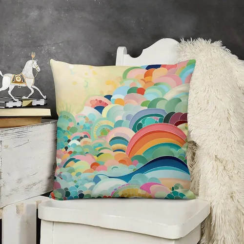 Miniatura 16 de Blue Cat in Bloom - Funda de almohada decorativa cuadrada suave con estampado de doble cara de 12 x 12 pulgadas, adorables almohadas de animales