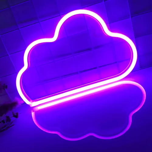 Miniatura 28 de Letreros de neón de nube, luz LED para decoración de pared, funciona con pilas o USB, para dormitorio, estética, habitación de adolescentes, niñas