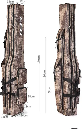 Miniatura 2 de LEOFISHING Bolsa de almacenamiento de aparejos de pesca, organizador portátil de caña y carrete de 51.2 in/4.27 pies, bolsa de cubierta de pesca