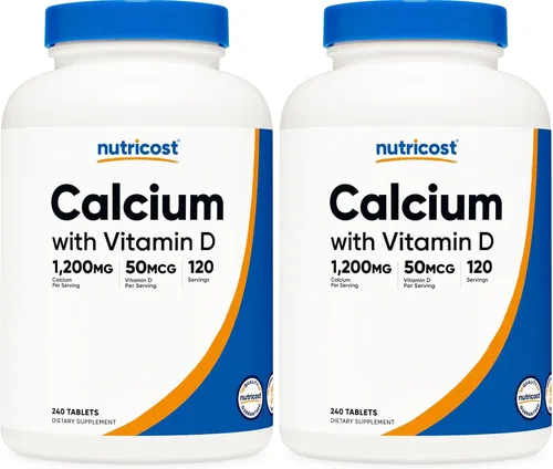 Miniatura 7 de Nutricost Calcio con vitamina D, 240 tabletas - Calcio (1200 mg) Vitamina D (50 mcg) por porción - Sin OMG, sin gluten
