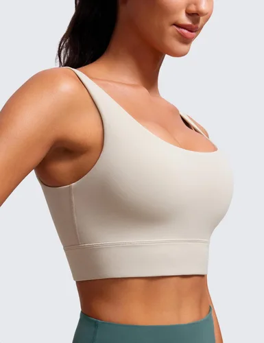 Miniatura 13 de CRZ YOGA Butterluxe - Brasier deportivo con espalda en U para mujer, cuello redondo, acolchado, de bajo impacto, para yoga, entrenamiento