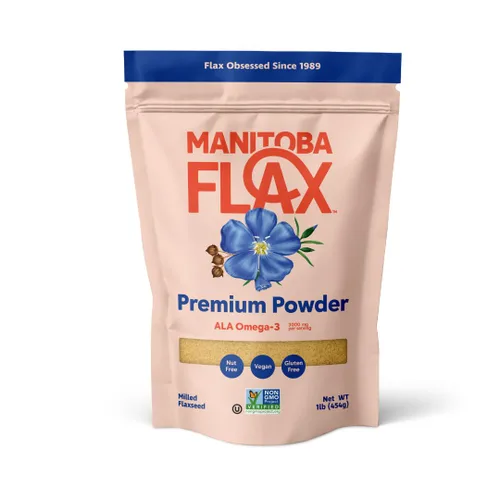 Manitoba Milling Co. - Bolsa de una libra | Fibra de linaza molida con proteína, omega 3 | Sin gluten, sin OMG Gourmet molida para mufines, yogur,