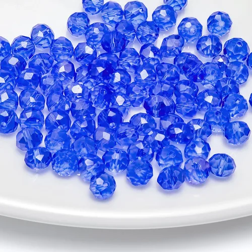 Miniatura 42 de 786 cuentas de cristal de 4 tamaños, cuentas de cristal Rondelle facetadas, cuentas de cristal Briolette, cuentas espaciadoras para pulseras, Ámbar