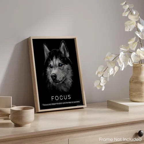 Miniatura 5 de Inspirational Wall Art Co. - Enfoque - Pósteres de citas motivacionales de éxito de Wolf Hustle Focus - Impresión para el hogar, oficina, negocios