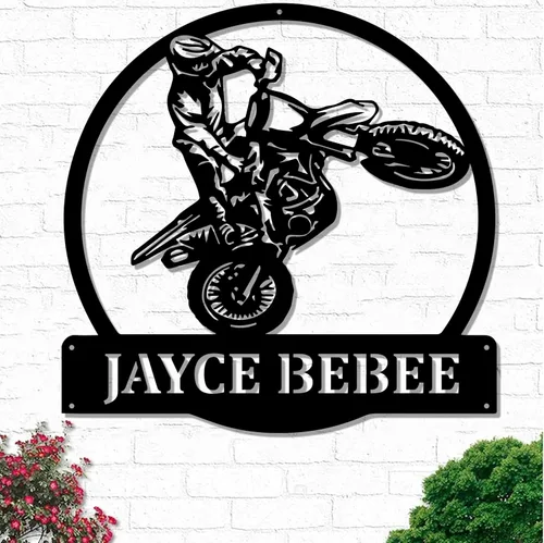 Miniatura 31 de Letrero de metal personalizado para motocicleta, arte de pared de metal con bandera de EE. UU., arte de pared de metal para motocicleta, letrero