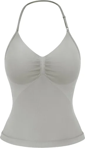 Miniatura 11 de YEOREO SoftHue Impact Longline Top de Tirantes para Mujer Camiseta sin Mangas Halter para Ejercicio sin Espalda Gimnasio Longline con Correa