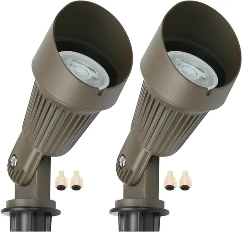 Iluminación de paisaje de 5 W, 12 V, luces de paisaje de bajo voltaje, focos de paisaje blanco cálido, impermeable, bombilla LED reemplazable para