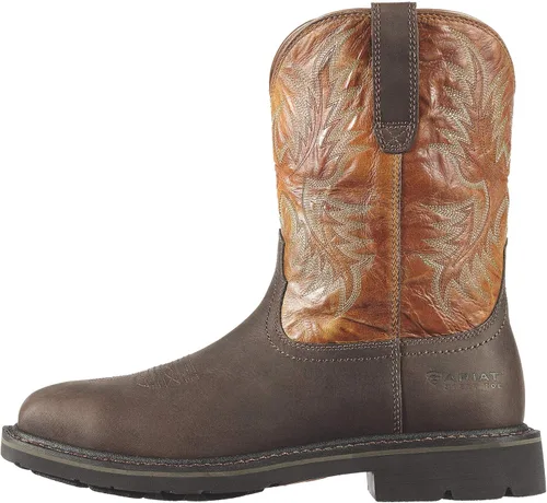Miniatura 3 de Ariat Sierra - Botas de trabajo con punta cuadrada ancha y punta de acero para hombre Marrón oscuro/verde pino