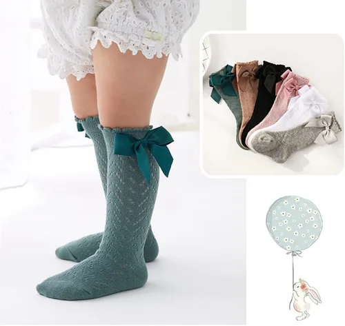 Miniatura 7 de QandSweet Calcetines hasta la rodilla para bebé, calcetines antideslizantes para recién nacidos, calcetines antideslizantes