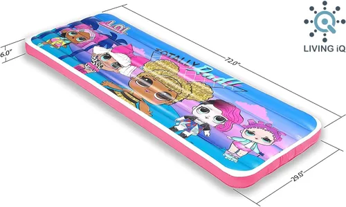 Miniatura 5 de Living iQ Jr Cama de Aire Inflable para Niños Tamaño Individual, Colchón Hinchable con Tema L.O.L. Surprise!, Vinilo Resistente al Agua y a