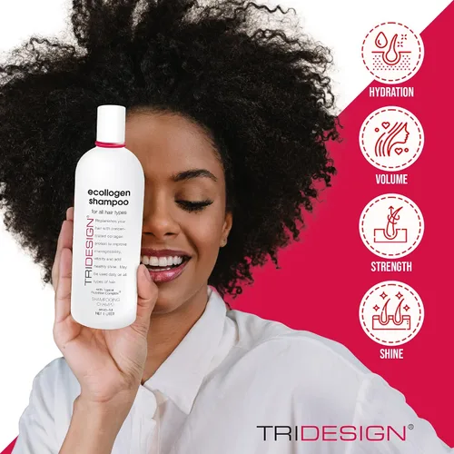 Miniatura 5 de TRI Design Ecollogen Shampoo - Champú capilar para cabello natural - Hidratante, hidratante - Productos suaves para el cabello, engrosamiento