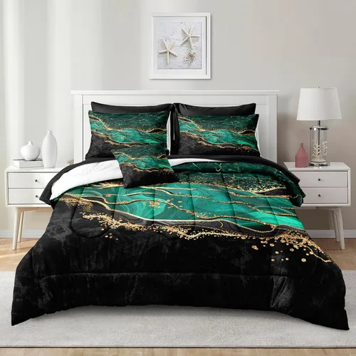 Miniatura 17 de Juego de edredón de sol y luna negro, juego de ropa de cama boho, ropa de cama de galaxia celestial y espacio estrellado, edredón mandala exótico