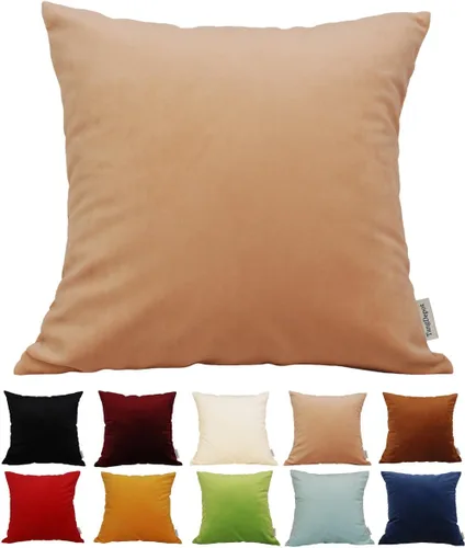 Miniatura 66 de TangDepot - Funda de almohada lisa de terciopelo, funda de cojín supersuave de lujo, muchas opciones de colores y tamaños