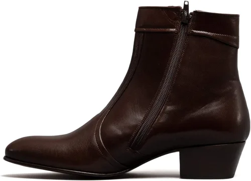Miniatura 3 de Club Cubano EMMANUEL Botas de tacón cubano de cuero liso para hombre, color marrón