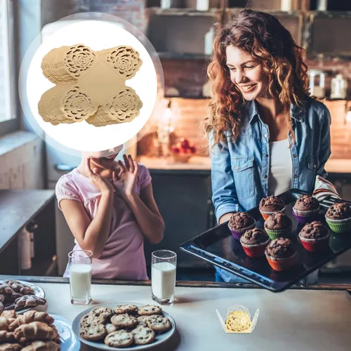 Miniatura 6 de Cajas de macarrón, 50 unidades de envoltorios de trufas de papel, tazas de chocolate para magdalenas, cupcakes, magdalenas, dulces, mini aperitivos