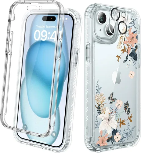 Miniatura 133 de Diaclara - Funda compatible con iPhone 11, carcasa resistente de cuerpo completo con protector de pantalla integrado sensible al tacto y Transparente
