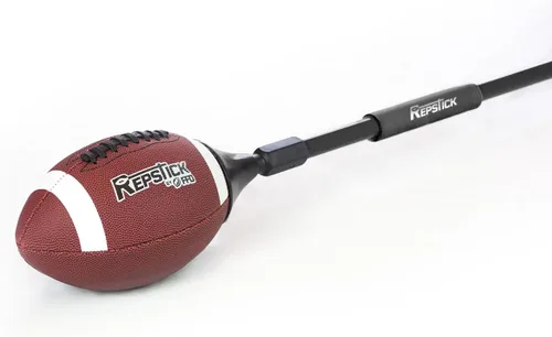 REPSTICK El Sistema Original de Entrenamiento de Fútbol para Atletas Juveniles - Pelota de Cuero con Palo de Agarre de Velocidad para Atrapadas