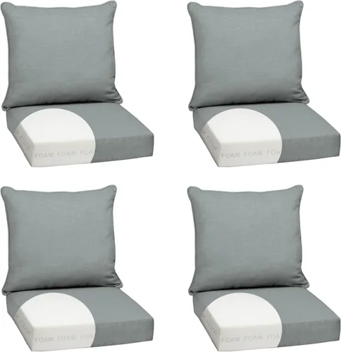 Miniatura 83 de Arden Outdoor Deep Seat Cushion Set, 24 x 24 pulgadas, Cojín para exteriores resistente al clima, a la lluvia y a la decoloración para silla, sofá