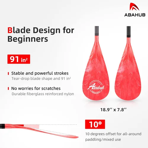 Miniatura 2 de Abahub Paletas de SUP de fibra de carbono, 1 sección de 3 secciones ajustables de 67 a 86 pulgadas, eje de fibra de carbono, remos ligeros para Eje