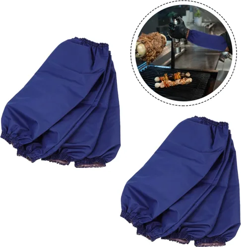Miniatura 6 de Luxshiny 4 pares de mangas largas impermeables a prueba de aceite para cocinar, lavado de platos, protección de limpieza de 15.74 pulgadas, ajuste