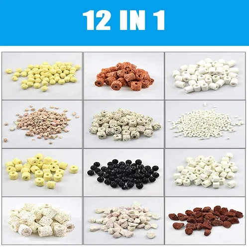 Miniatura 3 de GOLDEAL Bio Balls - Juego de anillos de cerámica, medios de filtro biológico para acuario con bolsa de malla para pecera y estanque, filtro