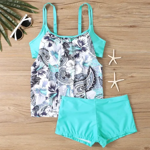 Miniatura 3 de FlekmanArt Traje de baño sexy sin espalda para mujer, ropa de playa, bikini de moda, estampado retro, tankini