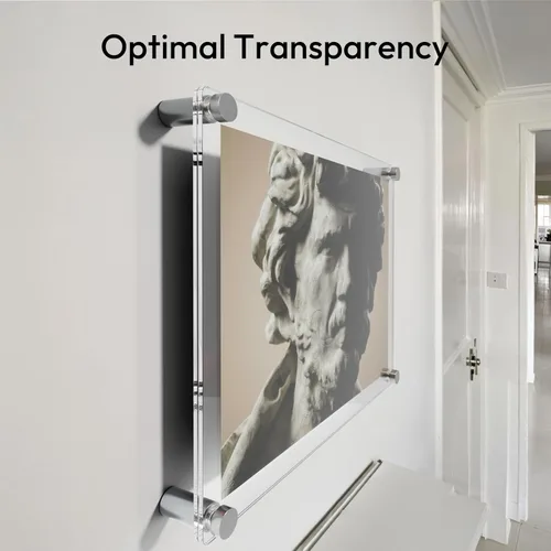 Miniatura 4 de NIUBEE Marco de Fotos de Acrílico Transparente para Montar en Pared, Marco Flotante Sin Marco de 8x8 Pulgadas para Obras de Arte y Fotografía