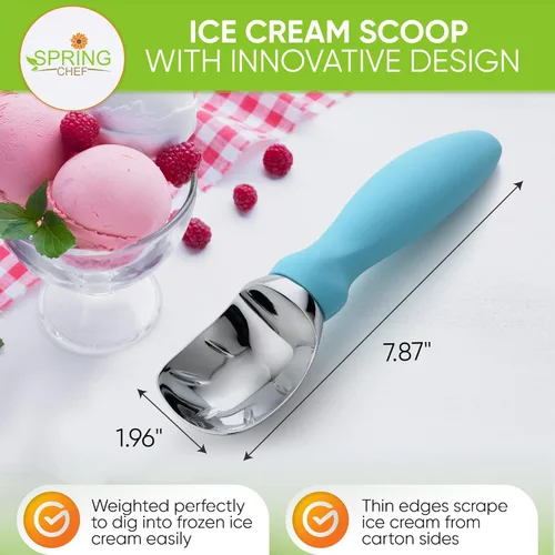 Miniatura 2 de Spring Chef - Cuchara para helado con mango suave, profesional, fuerte y resistente, utensilio de cocina de primera calidad para masa de galletas