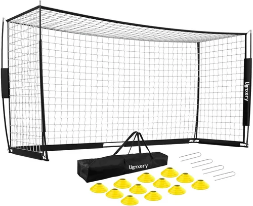 Portería de fútbol portátil, red desmontable de 12 x 6 pies para patio trasero, equipo de entrenamiento de configuración rápida con 1 bolsa de