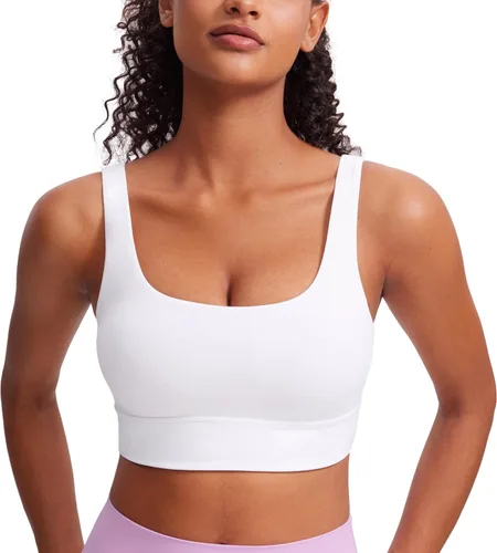 Miniatura 131 de CRZ YOGA Butterluxe - Brasier deportivo con espalda en U para mujer, cuello redondo, acolchado, de bajo impacto, para yoga, entrenamiento