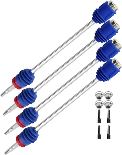 Miniatura 8 de RC Upgrades Pieza para 1/10 T-Maxx/Revo/E-Maxx (primera generación), ejes de eje de transmisión delantero trasero #45 de acero #45, piezas de Negro