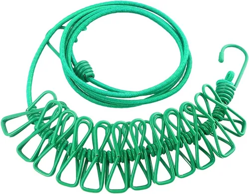 Miniatura 12 de ALINNA Tendedero portátil retráctil, tendedero de viaje con 12 pinzas para la ropa para secar en interiores, accesorios de campamento al aire libre