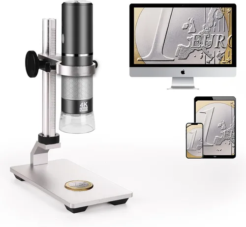 Miniatura 9 de Microscopio digital WiFi para iPhone, teléfono Android, Mac, Windows, HD 1080P/720P, grabación de video 50-1000X, microscopio portátil inalámbrico
