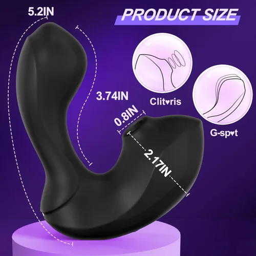 Miniatura 6 de Juguetes sexuales de succión con vibrador para adultos, vibradores de succión de rosa de doble estimulación con 9 modos de vibración y succión