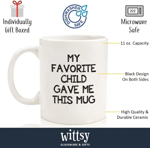 Miniatura 2 de My Favorite Child Gave Me This Funny Coffee Mug – Regalos para mamá y papá – Regalo de cumpleaños para mamá o papá de parte de hija, hijo, niños
