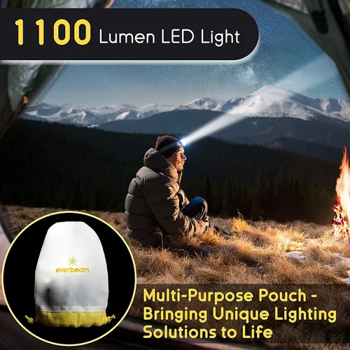 Miniatura 3 de Everbeam Linterna frontal H7 – Batería recargable LED resistente al agua con 28 horas de tiempo de funcionamiento – Salida de 1100 lúmenes